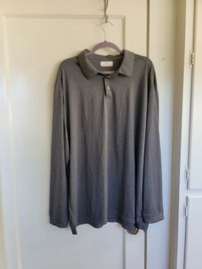 Grand Slam Performance  Long-Sleeve Polo Shirt - Gray
